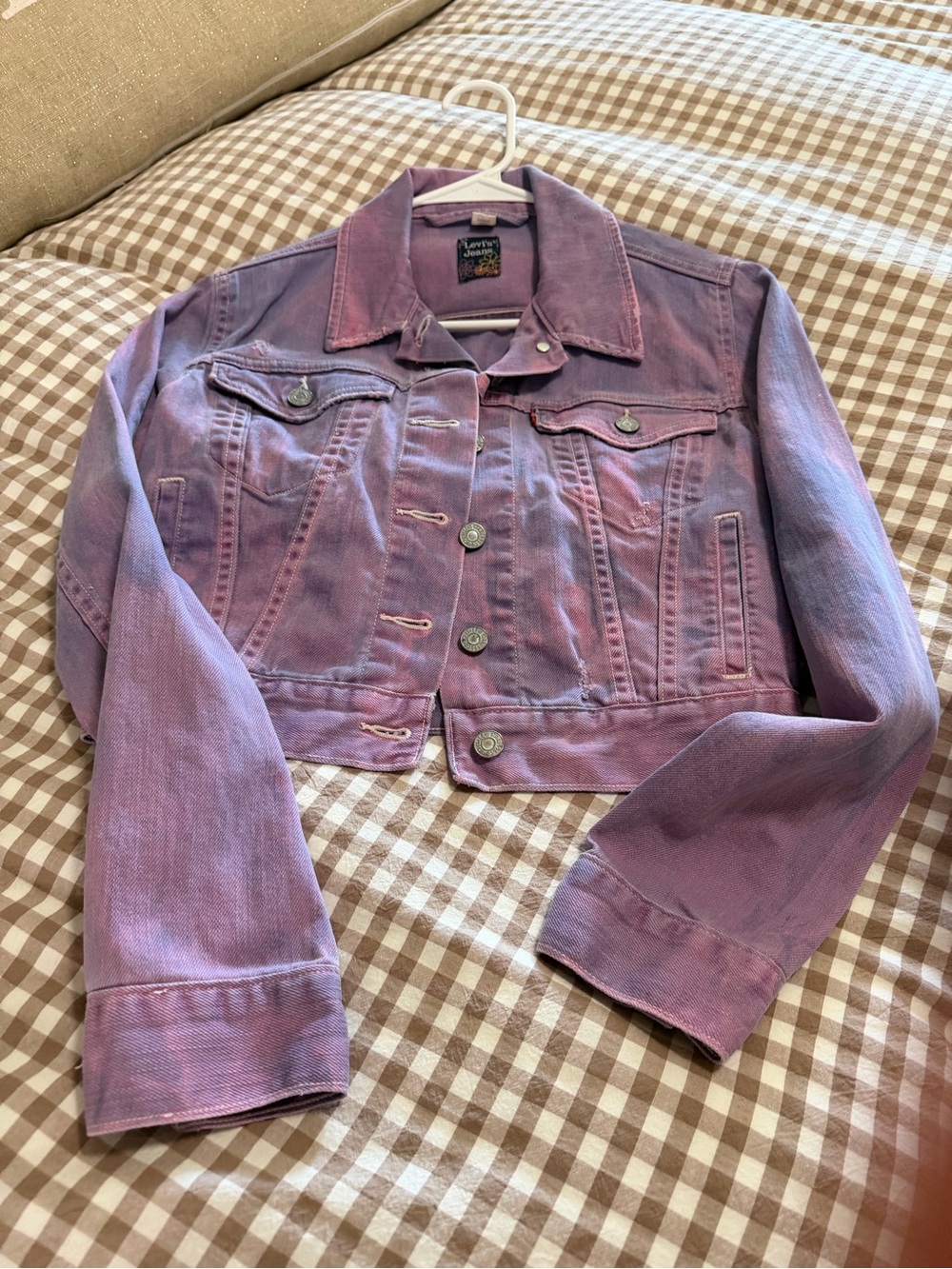 Levi's Cropped Lavender-Purple Denim Jacket